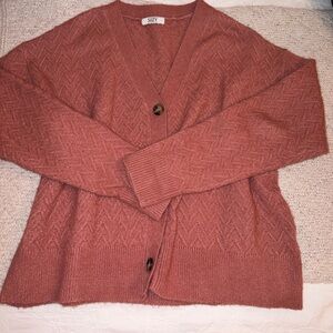 Suzy Shier Rust Cardigan Sweater